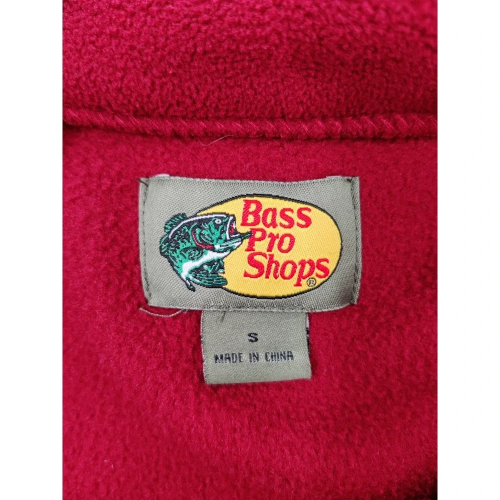 Bass Pro Shops Mens Full Zip Fleece Jacket Burgundy Red‎ Small